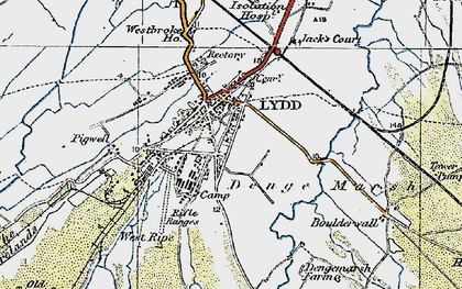 Old map of Lydd in 1921