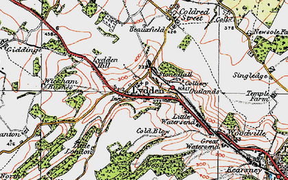 Old map of Wickham Bushes in 1920