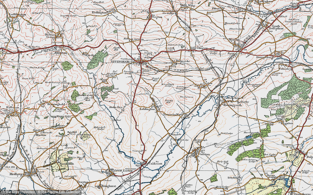 Old Map of Historic Map covering Bede Ho in 1921