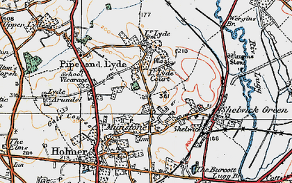 Old map of Lyde Cross in 1920