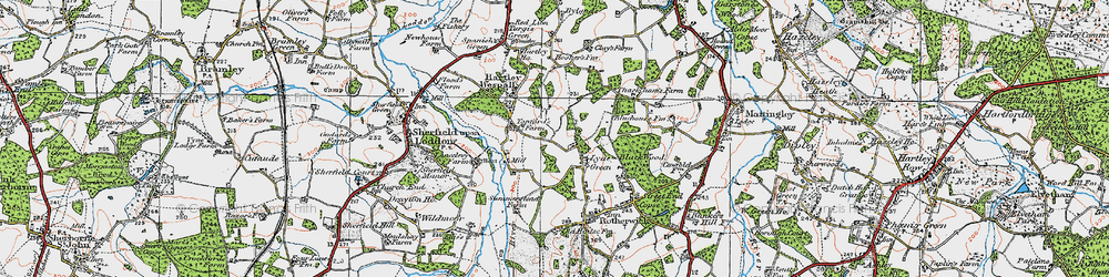 Old map of Lyde Green in 1919