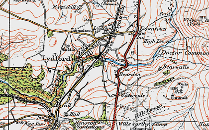 Old map of Lydford in 1919