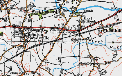 Old map of Lydford-on-Fosse in 1919