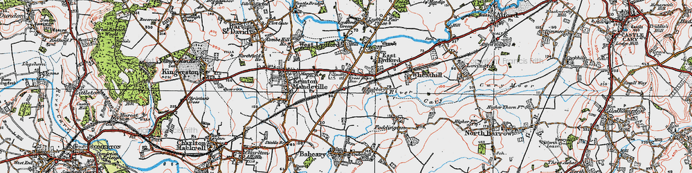 Old map of Lydford-on-Fosse in 1919