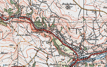 Old map of Todmorden Edge in 1925