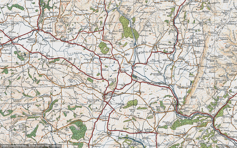 Old Map of Lydham, 1920 in 1920
