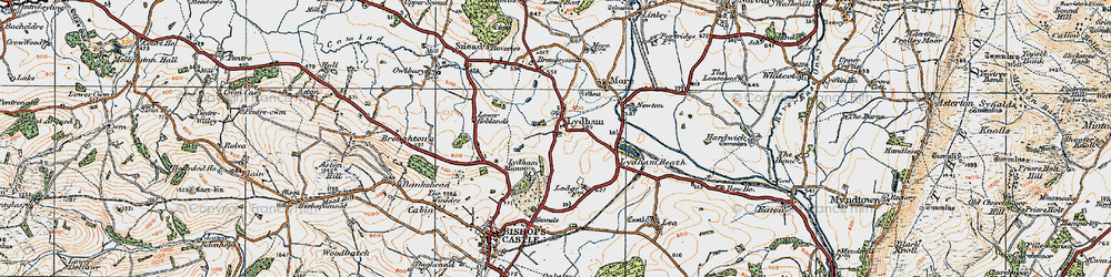 Old map of Lydham in 1920