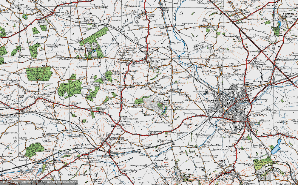 Old Map of Lydiard Millicent, 1919 in 1919