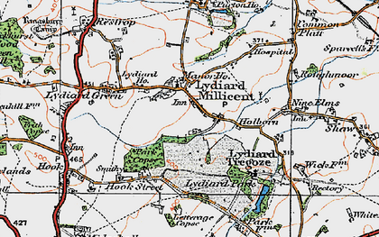 Old map of Lydiard Millicent in 1919