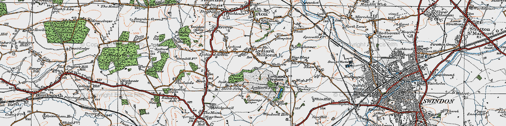 Old map of Lydiard Millicent in 1919