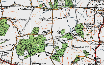 Old map of Lydiard Plain in 1919