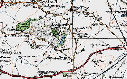 Old map of Lydiard Tregoze in 1919