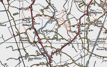 Old map of Lydiate in 1923