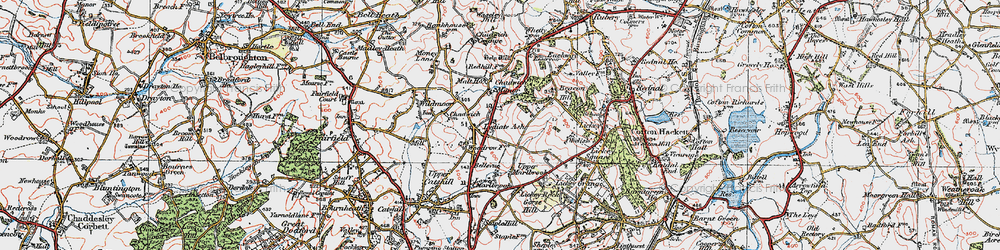 Old map of Lydiate Ash in 1921