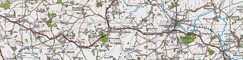 Old map of Lydlinch in 1919