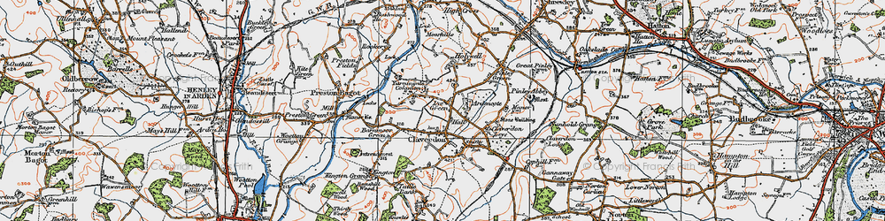 Old map of Ardencote Manor Hotel in 1919