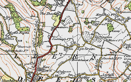 Old map of Lye Green in 1920