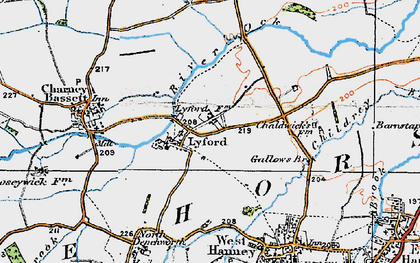 Old map of Botney Meadows in 1919