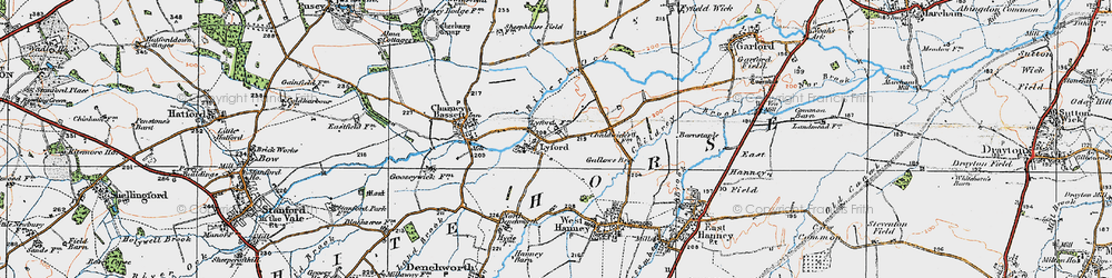 Old map of Botney Meadows in 1919