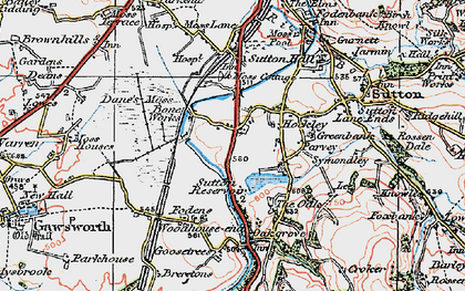 Old map of Lyme Green in 1923