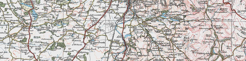 Old map of Lyme Green in 1923