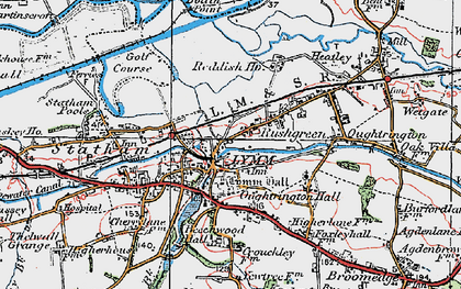 Old map of Lymm in 1923