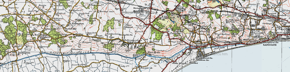 Old map of Lympne in 1920