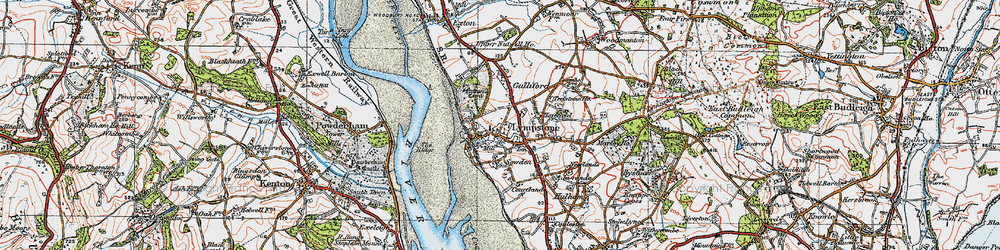 Old map of Lympstone in 1919