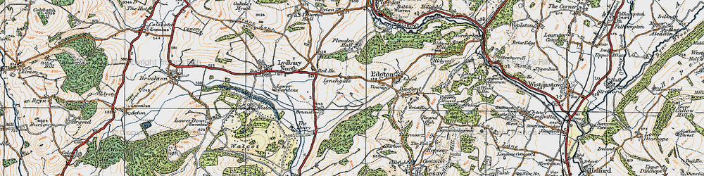 Old map of Brunslow in 1920