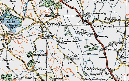 Old map of Lyneal Mill in 1921