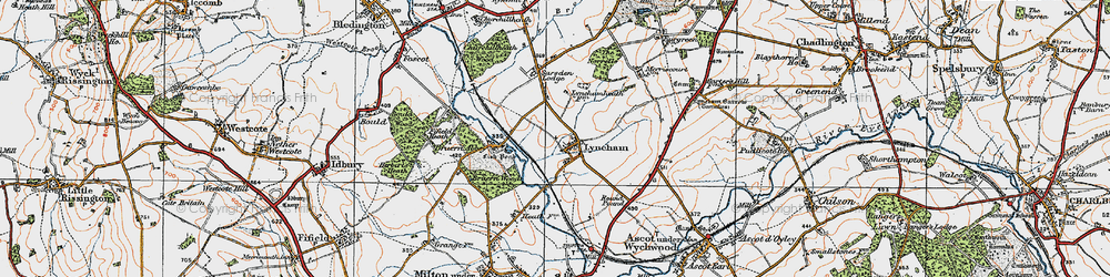 Old map of Lyneham in 1919