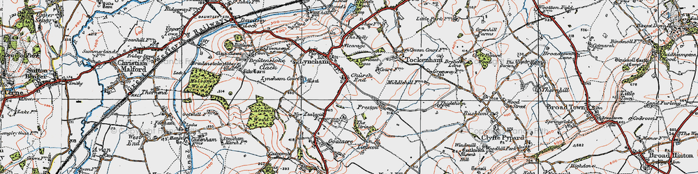 Old map of Lyneham in 1919