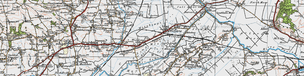 Old map of Lyng in 1919