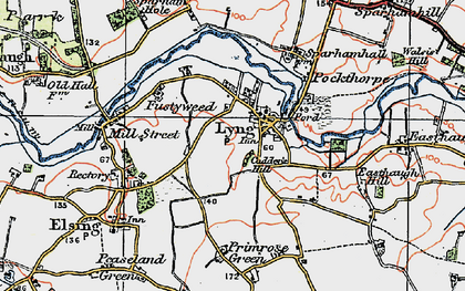 Old map of Lyng in 1921