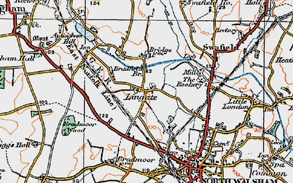 Old map of Antingham Hill in 1922
