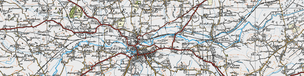 Old map of Lyngford in 1919