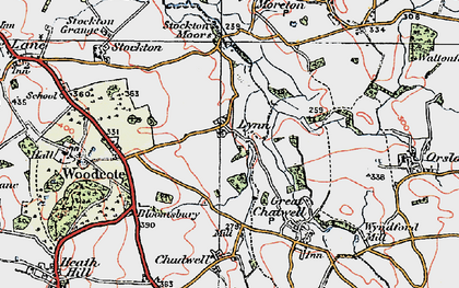 Old map of Stockton Moors in 1921