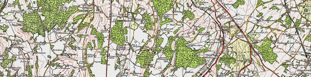 Old map of Lynsore Bottom in 1920
