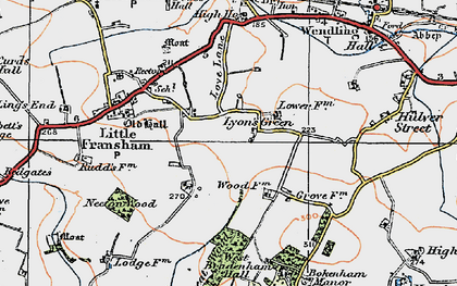 Old map of Bradenham Hill in 1921