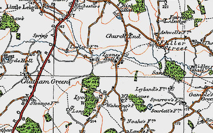 Old map of Lyons Hall in 1921