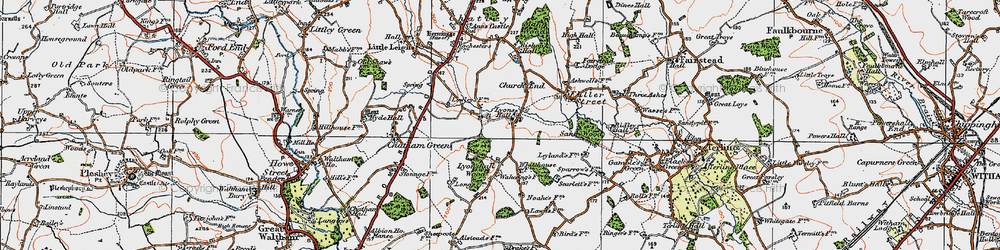 Old map of Lyons Hall in 1921