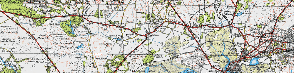 Old map of Lytchett Minster in 1919