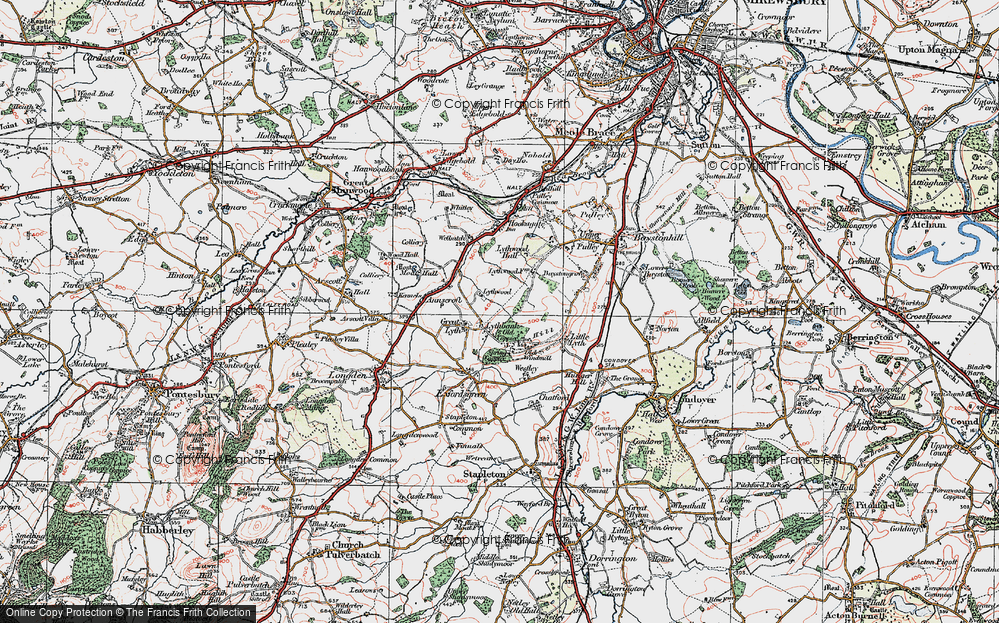 Old Map of Historic Map covering Westley in 1921