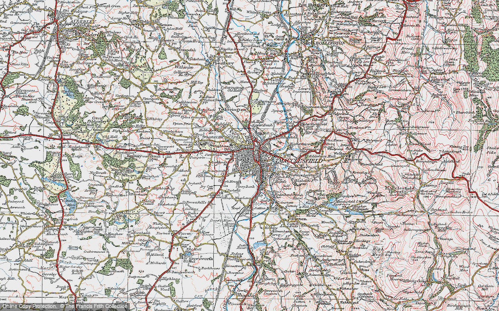 Old Map of Macclesfield, 1923 in 1923