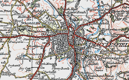Old map of Macclesfield in 1923