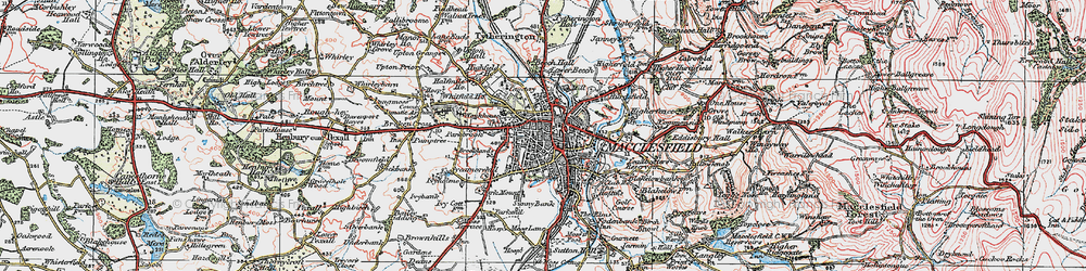 Old map of Macclesfield in 1923