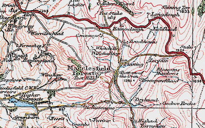 Old map of Macclesfield Forest in 1923