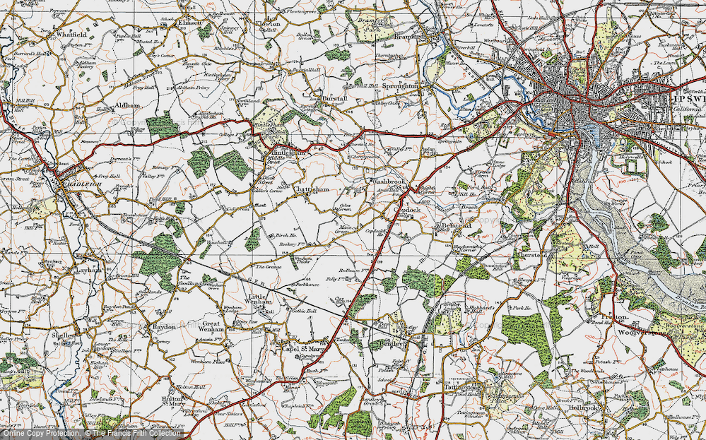 Old Map of Mace Green, 1921 in 1921