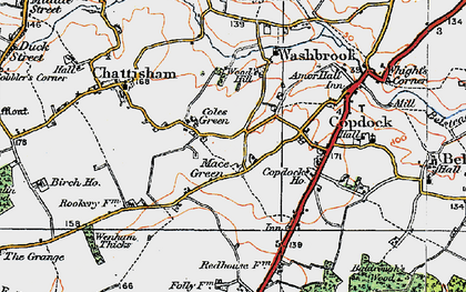 Old map of Mace Green in 1921