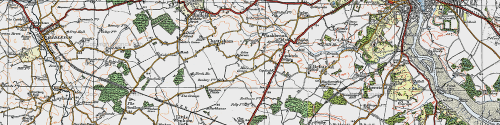 Old map of Mace Green in 1921